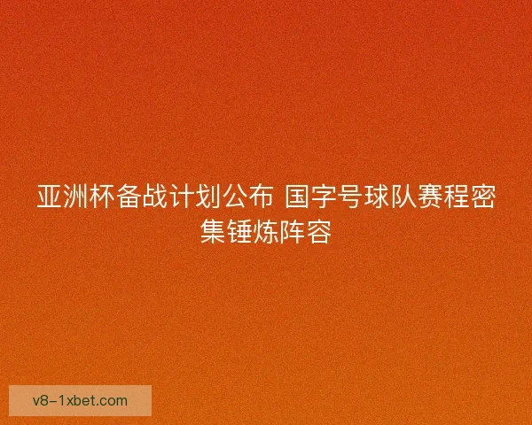 亚洲杯备战计划公布 国字号球队赛程密集锤炼阵容 亚洲杯备战计划公布 国字号球队赛程密集锤炼阵容